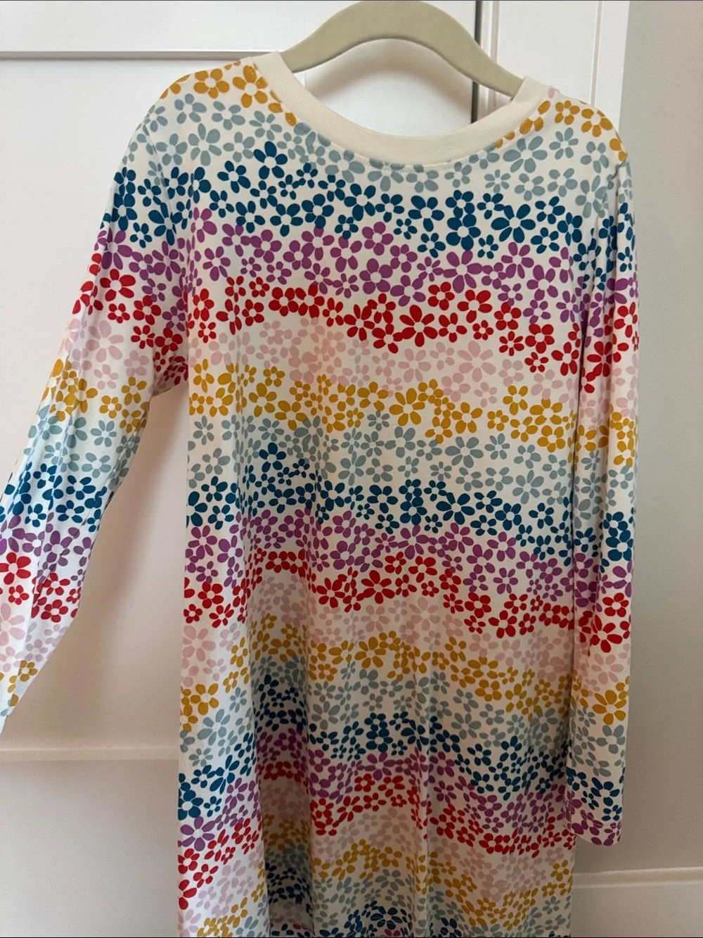Hanna Andersson Multicolor Floral Stripe Long Sleeve Dress - White Base